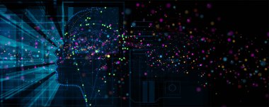 Yapay zeka kavramsal teknoloji Illustration. Fütüristik arka plan