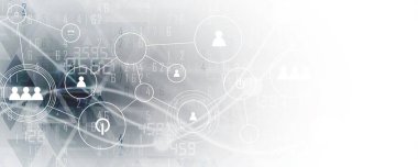 Soyut yapay zeka. Teknoloji web arka plan. Sanal kavramı