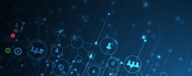 Soyut yapay zeka. Teknoloji web arka plan. Sanal kavramı