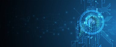 Soyut devre kartı fütüristik teknoloji işleme iş geçmişi