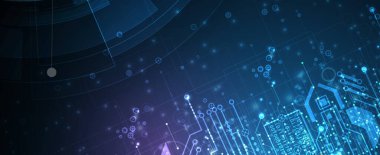 Soyut devre kartı fütüristik teknoloji işleme iş geçmişi