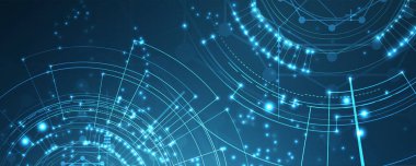 Soyut teknoloji geçmişi. Geometrik şekillerle geleceksel teknoloji arayüzü