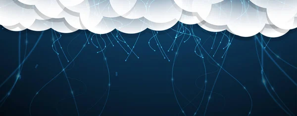 Σύγχρονη Τεχνολογία Σύννεφων Ενσωματωμένη Ψηφιακή Αντίληψη Web Φόντο — Διανυσματικό Αρχείο