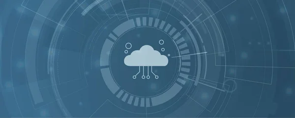 Moderne Cloudtechnologie Geïntegreerde Digitale Webconcept Achtergrond — Stockvector