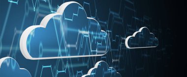 modern bulut teknolojisi. Entegre dijital web konsepti arka planı