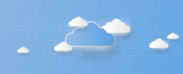 Σύγχρονη Τεχνολογία Σύννεφων Ενσωματωμένη Ψηφιακή Αντίληψη Web Φόντο — Διανυσματικό Αρχείο