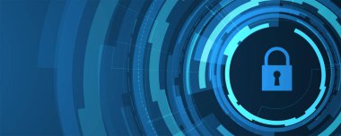 İş geçmişi için internet dijital siber güvenlik teknolojisi kavramı. Yaban domuzunu kilitle.