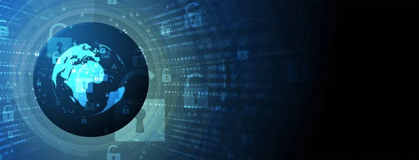 Internet Digital Syber Security Teknik Koncept För Företag Bakgrund Låsning — Stock vektor