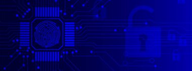 İş geçmişi için internet dijital siber güvenlik teknolojisi kavramı. Yaban domuzunu kilitle.