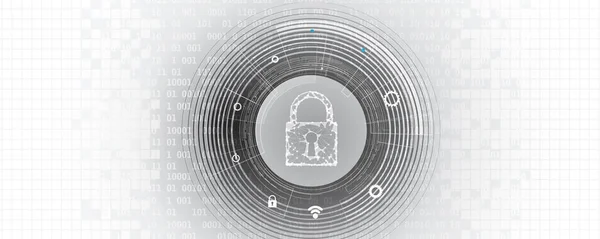 Internet Digital Syber Security Technology Έννοια Για Επιχειρηματικό Υπόβαθρο Κλείδωμα — Διανυσματικό Αρχείο