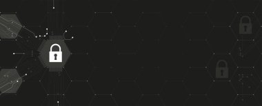 İş geçmişi için internet dijital siber güvenlik teknolojisi kavramı. Yaban domuzunu kilitle.