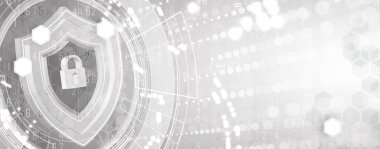 İş geçmişi için internet dijital siber güvenlik teknolojisi kavramı. Yaban domuzunu kilitle.