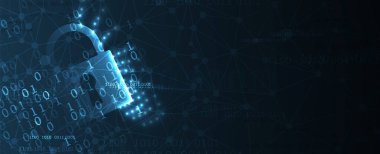 İş geçmişi için internet dijital siber güvenlik teknolojisi kavramı. Yaban domuzunu kilitle.