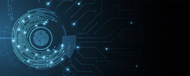 Siber güvenlik ve bilgi ya da ağ koruması. İş ve internet projesi için gelecekteki siber teknoloji web hizmetleri