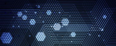 Basit çokgen elementlere sahip geometrik altıgen soyut arkaplan. Tıbbi, iş, teknoloji veya bilim tasarımı.