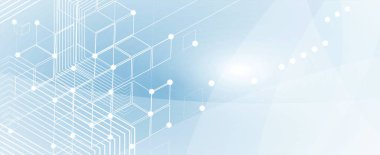 Basit çokgen elementlere sahip geometrik altıgen soyut arkaplan. Tıbbi, iş, teknoloji veya bilim tasarımı.