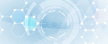 Basit çokgen elementlere sahip geometrik altıgen soyut arkaplan. Tıbbi, iş, teknoloji veya bilim tasarımı.