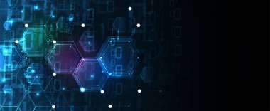 Basit çokgen elementlere sahip geometrik altıgen soyut arkaplan. Tıbbi, iş, teknoloji veya bilim tasarımı.