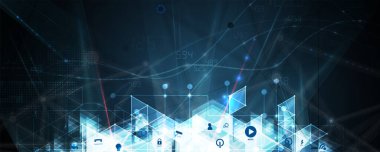 Basit çokgen elementlere sahip geometrik altıgen soyut arkaplan. Tıbbi, iş, teknoloji veya bilim tasarımı.