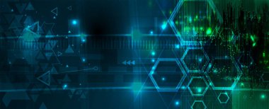 Basit çokgen elementlere sahip geometrik altıgen soyut arkaplan. Tıbbi, iş, teknoloji veya bilim tasarımı.