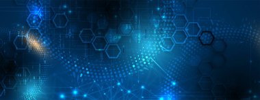 Basit çokgen elementlere sahip geometrik altıgen soyut arkaplan. Tıbbi, iş, teknoloji veya bilim tasarımı.