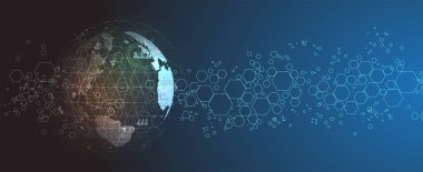 İnternet işi için teknoloji soyut fütüristik bilim geçmişi. Büyük veri kavramı.