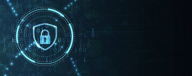 İş geçmişi için internet dijital siber güvenlik teknolojisi kavramı. Yaban domuzunu kilitle.