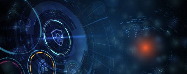 İş geçmişi için internet dijital siber güvenlik teknolojisi kavramı. Yaban domuzunu kilitle.