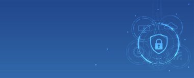 İş geçmişi için internet dijital siber güvenlik teknolojisi kavramı. Yaban domuzunu kilitle.