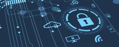 İş geçmişi için internet dijital siber güvenlik teknolojisi kavramı. Yaban domuzunu kilitle.