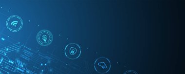 İş geçmişi için internet dijital siber güvenlik teknolojisi kavramı. Yaban domuzunu kilitle.