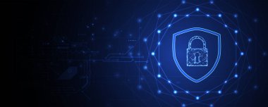 İş geçmişi için internet dijital siber güvenlik teknolojisi kavramı. Yaban domuzunu kilitle.