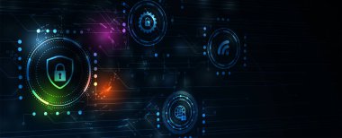 İş geçmişi için internet dijital siber güvenlik teknolojisi kavramı. Yaban domuzunu kilitle.