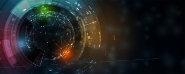 İnternet işi için teknoloji soyut fütüristik bilim geçmişi. Büyük veri konsepti. El yapımı Vektör