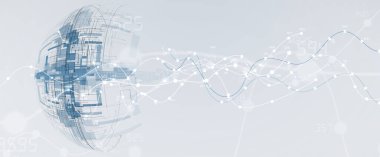 İnternet işi için teknoloji soyut fütüristik bilim geçmişi. Büyük veri konsepti. El yapımı Vektör