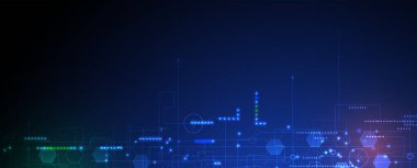 Soyut vektör arkaplanı. Gelecekçi teknoloji tarzı. Teknoloji sunumları için mükemmel bir geçmiş. vektör sanatı.