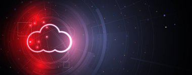 Modern bulut teknolojisi. Bütünleşik dijital web kavramı arka planı. Vektör Sanatı.