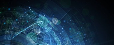 Soyut veri arkaplanı. Gelecekçi teknoloji tarzı. İş siber sunumları için zarif dijital arka plan. Vektör Sanatı.