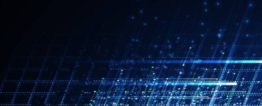 Soyut veri arkaplanı. Gelecekçi teknoloji tarzı. İş siber sunumları için zarif dijital arka plan. Vektör Sanatı.