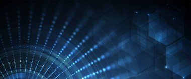 Teknoloji Ağı Vektör Arkaplanı bilim ve teknoloji sunum geçmişi. Büyük veri bağlantı yazılımı geliştirme duvar kağıdı. Vektör Sanatı.