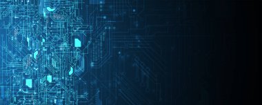 Soyut fütüristik devre bilgisayar teknolojisi yönetim kurulu iş dünyası karanlık vektör arkaplanı