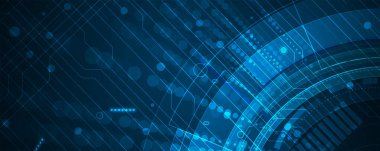 İş geçmişi için internet dijital siber güvenlik teknolojisi kavramı. Devre kartının kilidi. Vektör Sanatı