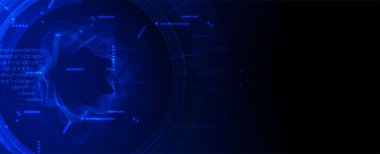 Siber güvenlik ve bilgi ya da ağ koruması. İş ve internet projeleri için gelecekteki siber teknoloji web hizmetleri. Görüntü vektörü