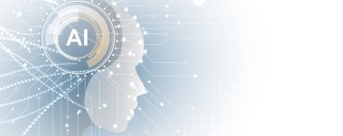 Soyut Yapay Zeka. Bulut hesaplama. Makine öğrenimi. Teknoloji web geçmişi. Sanal konsept geleceksel arka plan. Vektör Sanatı.