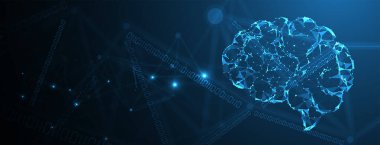 Soyut Yapay Zeka. Bulut hesaplama. Makine öğrenimi. Teknoloji web geçmişi. Sanal konsept geleceksel arka plan. Vektör Sanatı.