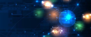 Soyut Yapay Zeka. Bulut hesaplama. Makine öğrenimi. Teknoloji web geçmişi. Sanal konsept geleceksel arka plan. Vektör Sanatı.