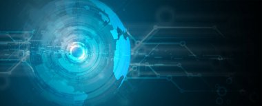 Soyut Yapay Zeka. Bulut hesaplama. Makine öğrenimi. Teknoloji web geçmişi. Sanal konsept geleceksel arka plan. Vektör Sanatı.