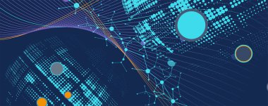 Soyut teknoloji geçmişi. İş ve bilim sunumu için gelecekteki teknoloji arayüzü. Vektör sanatı.