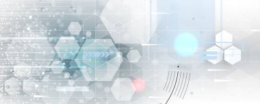 Basit çokgen elementlere sahip geometrik altıgen soyut arkaplan. Tıbbi, iş, teknoloji veya bilim tasarımı.