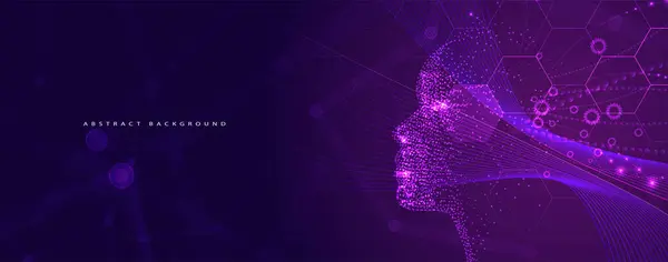 Kvantbearbetning Djupt Lärande Artificiell Intelligens Framtida Teknik För Affärs Eller Royaltyfria illustrationer